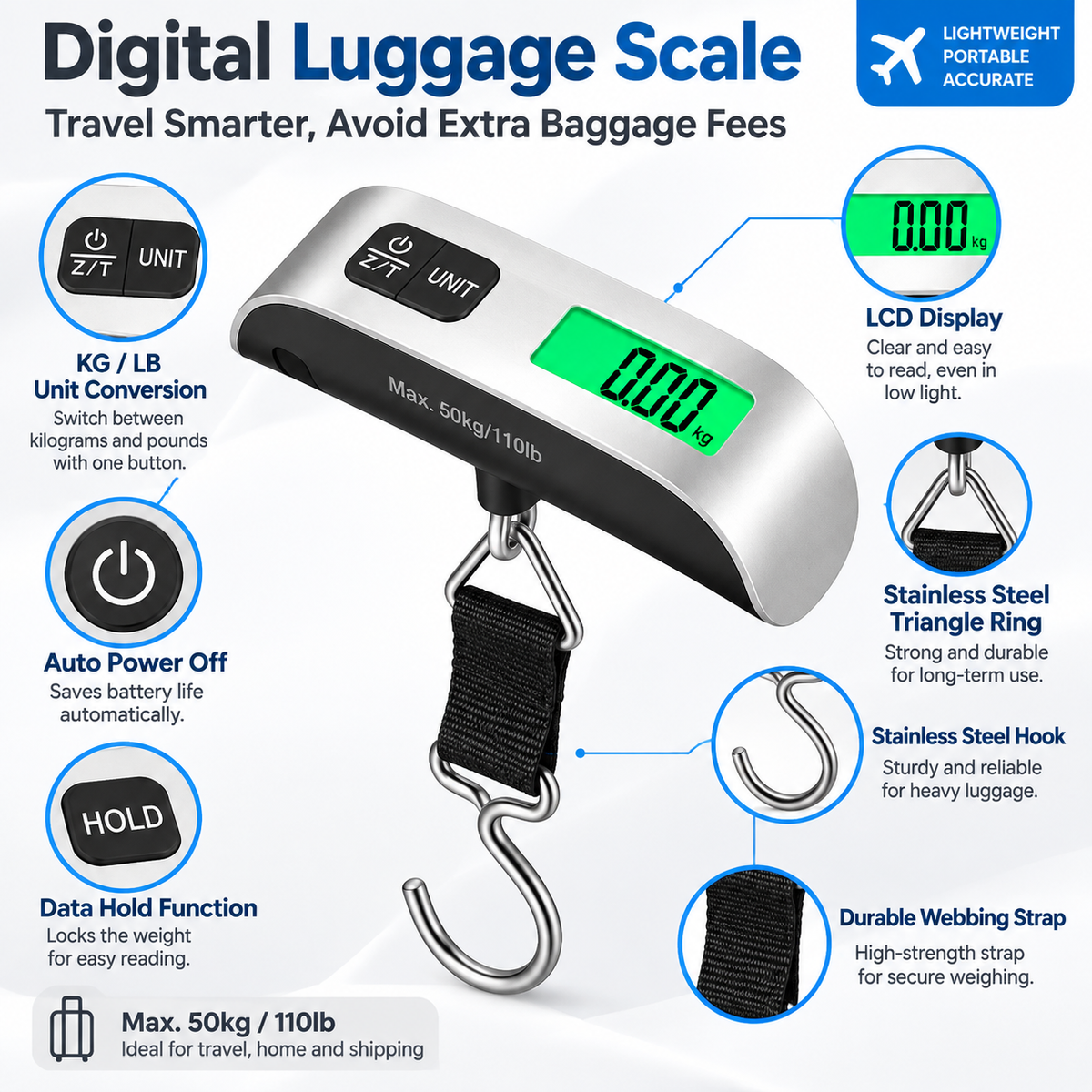 Portable Digital Luggage Scale PRO