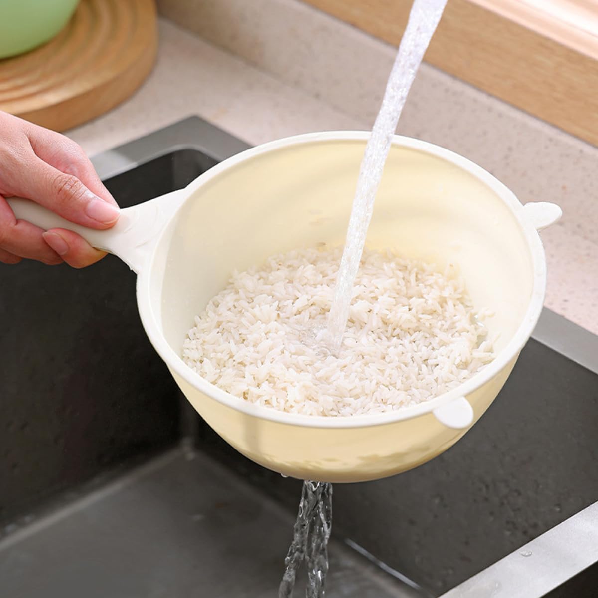 Multifunctional Fine Mesh Rice Washing Sieve & Kitchen Drain Basket