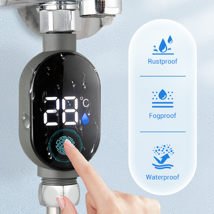 Shower Thermometer-Instant Digital Display (Waterproof & Easy Install for Safe Bathing)