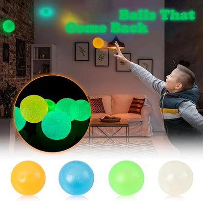 Glow in the Dark Sticky Balls for Ceiling & Wall (4 PCS)