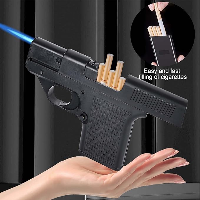 Gun Lighter with Cigarette Case