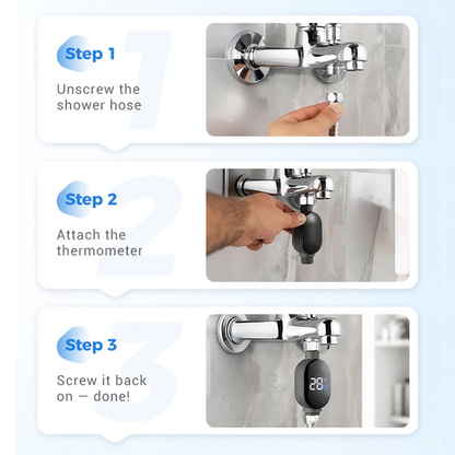 Shower Thermometer-Instant Digital Display (Waterproof & Easy Install for Safe Bathing)