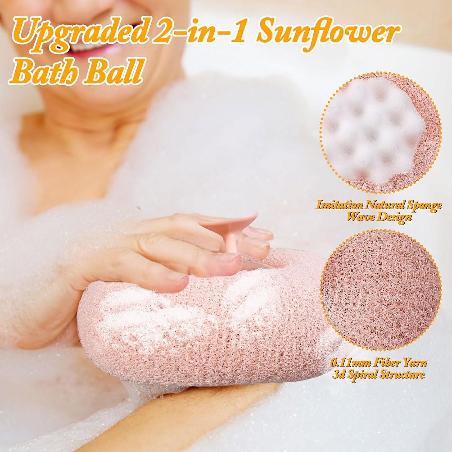 Super Soft Sunflower Suction Cup Bath Ball