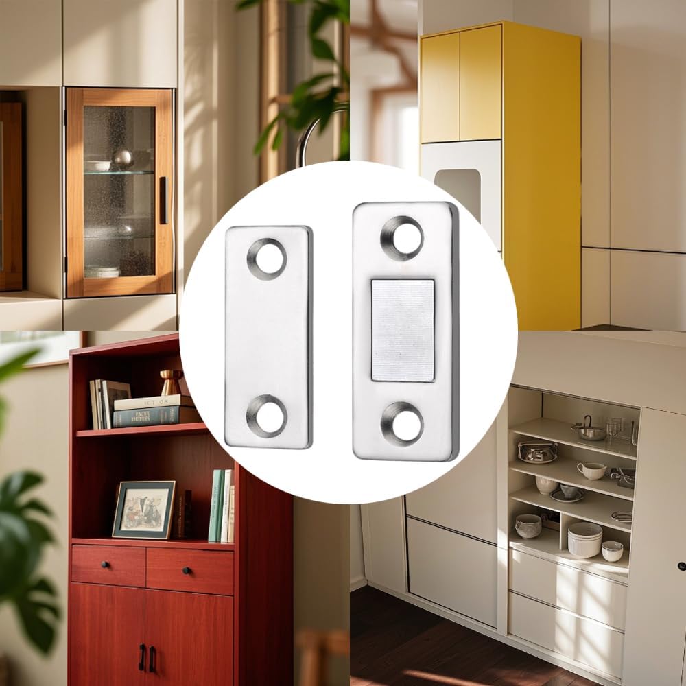 Ultra-Thin Self-Adhesive Magnetic Cabinet Door Catch (1 Set)