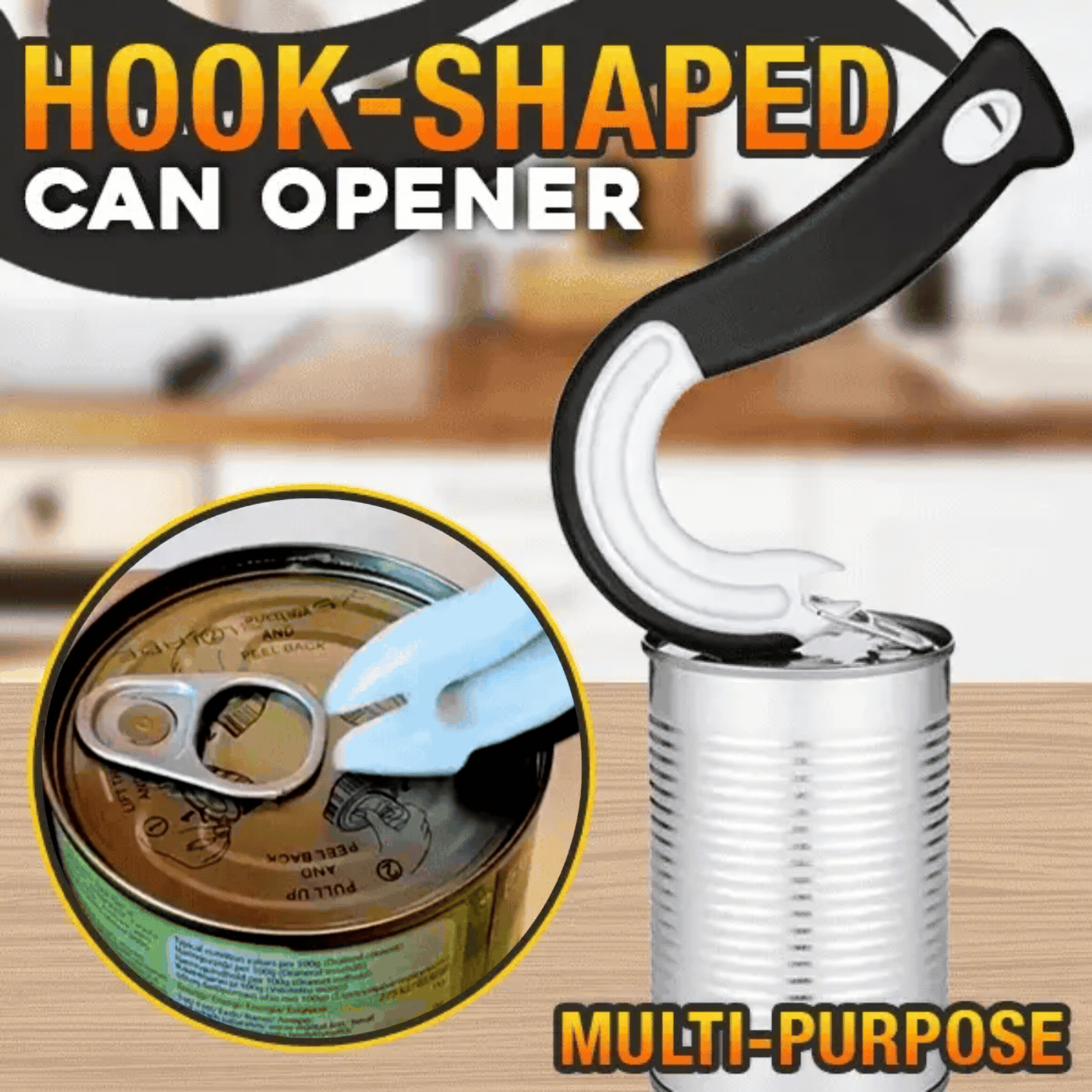 Hook-shaped Universal Can Opener