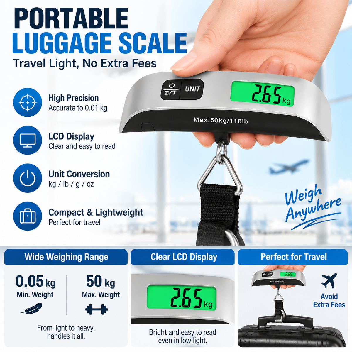 Portable Digital Luggage Scale PRO