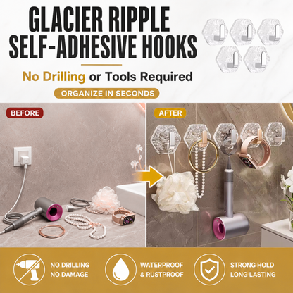 Glacier Ripple Self-Adhesive Hooks