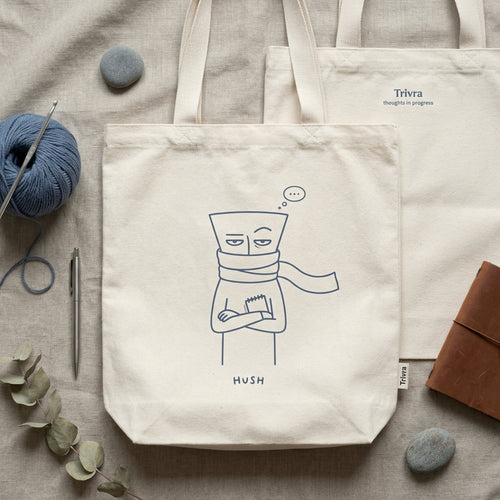 HUSH Canvas Tote | Slate Blue | Premium Cotton | Trivra