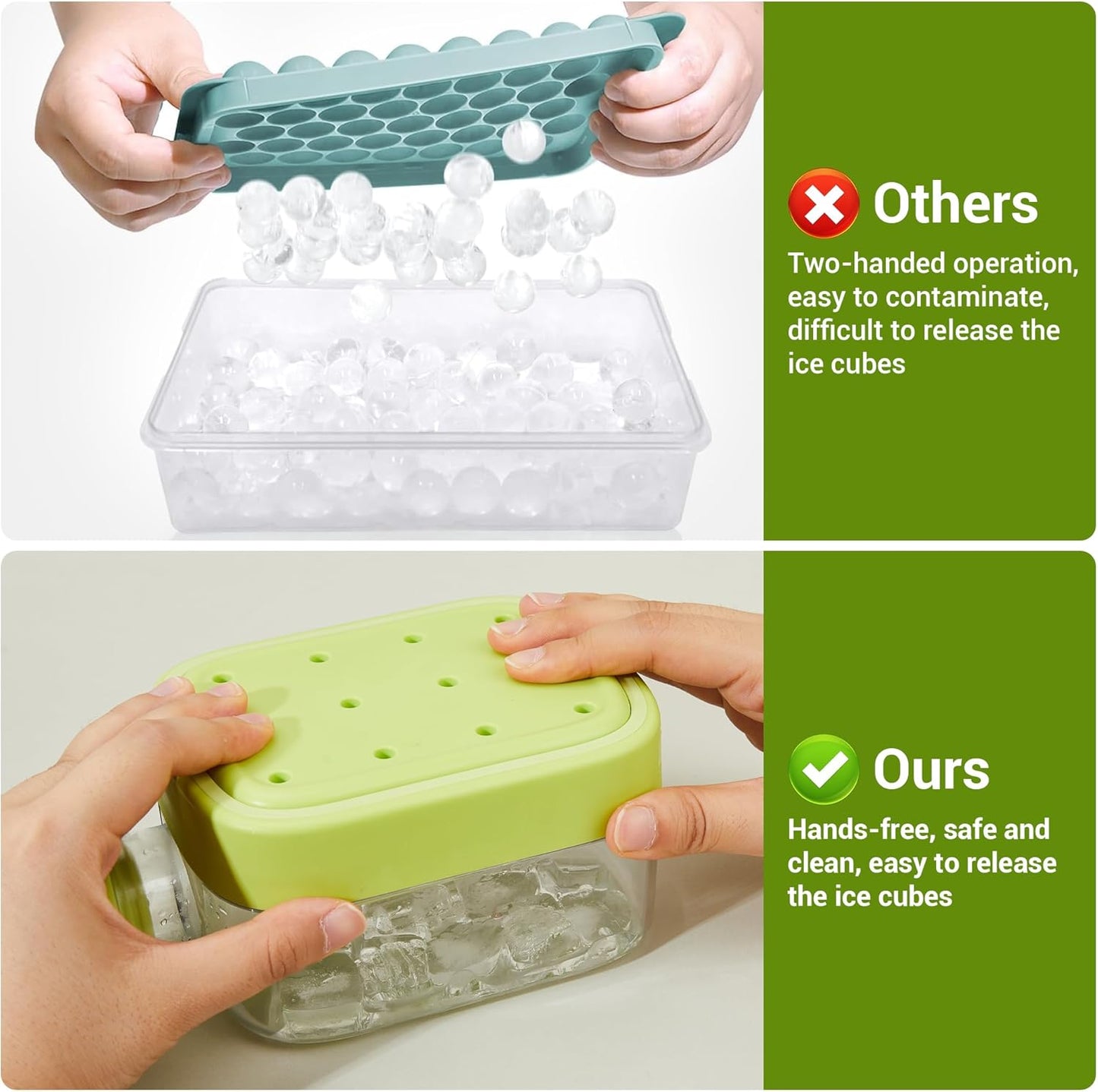 500ml Built-In Ice Cube Mold and Straw Refreshing Summer Ice Leak-Proof Bottle