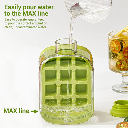 500ml Built-In Ice Cube Mold and Straw Refreshing Summer Ice Leak-Proof Bottle