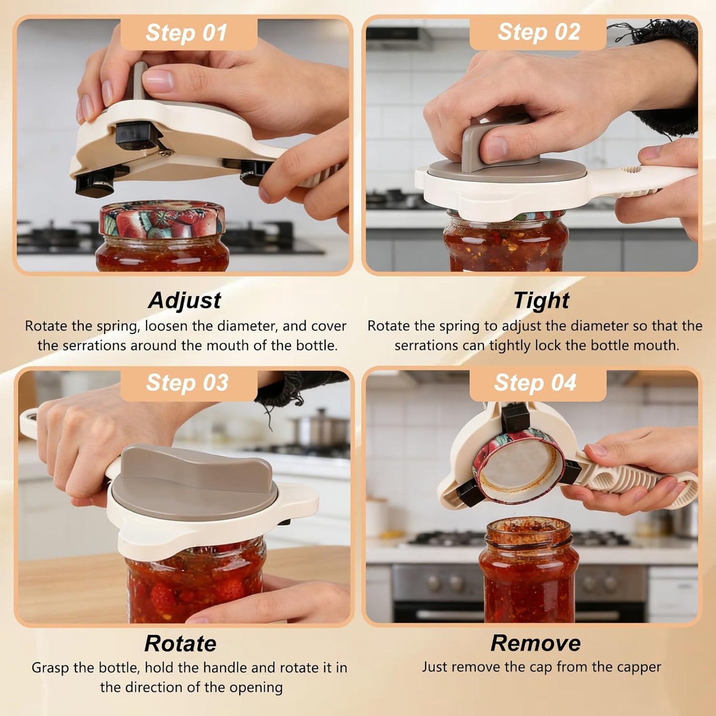 4 in 1 Multi-Purpose Jar Opener
