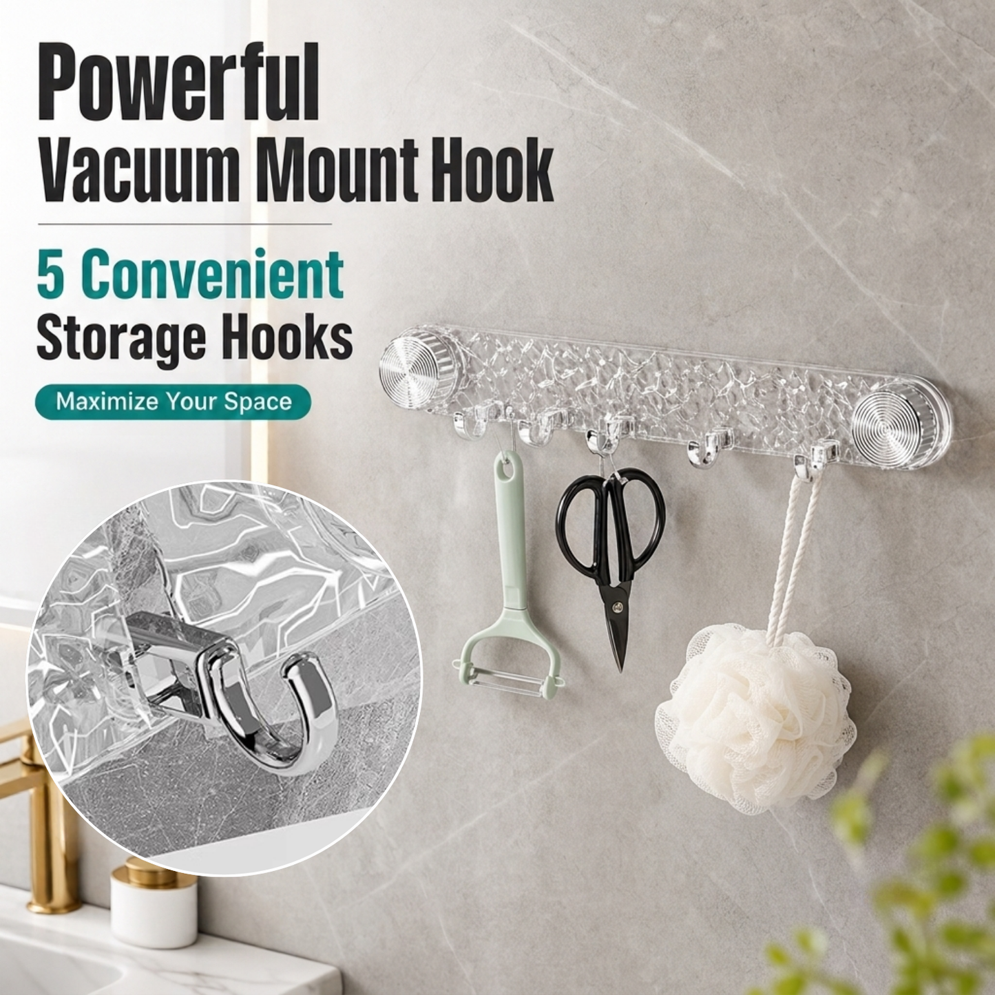 Powerful Vacuum Mount Hook