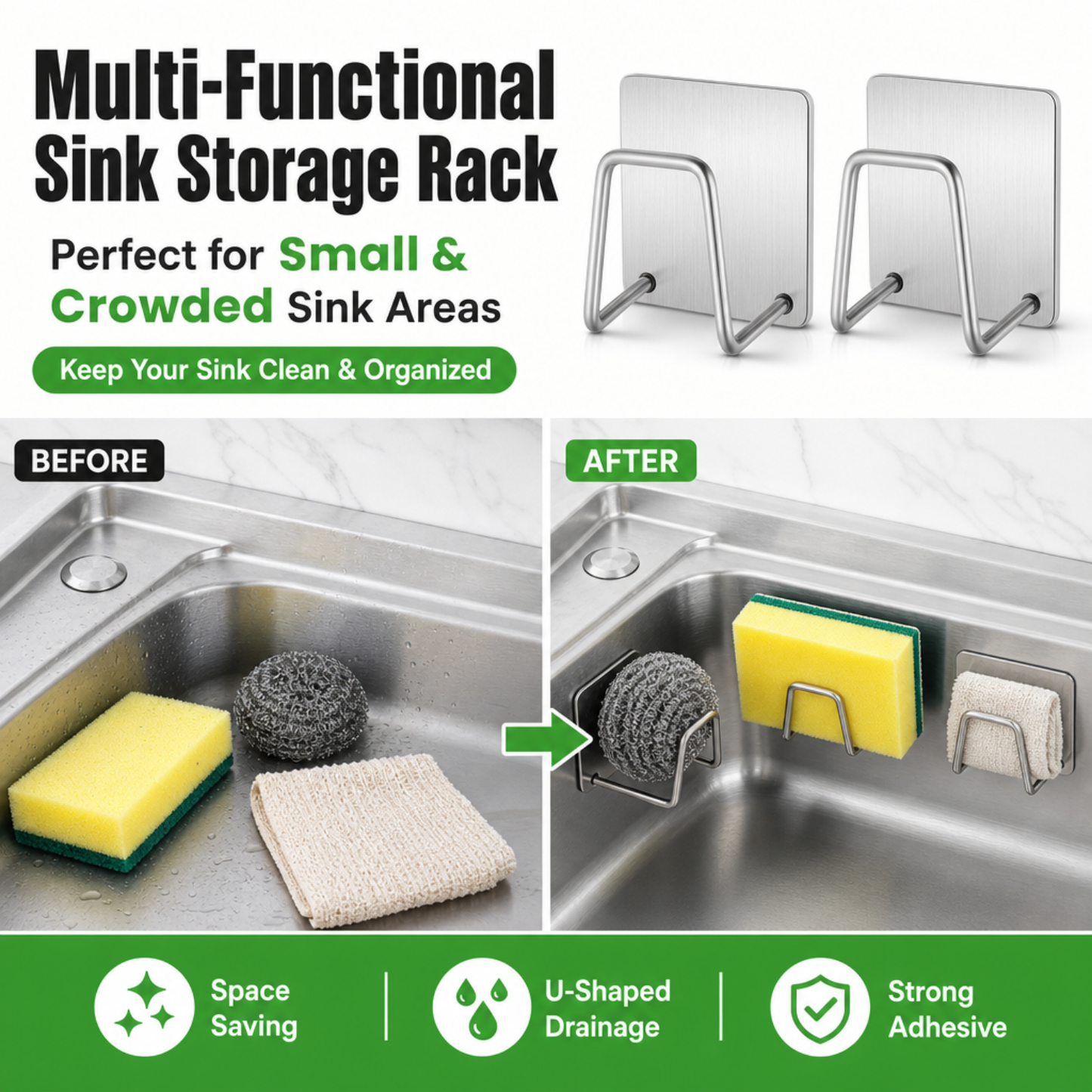 Multi-Functional Sink Storage Rack (2 PCS)