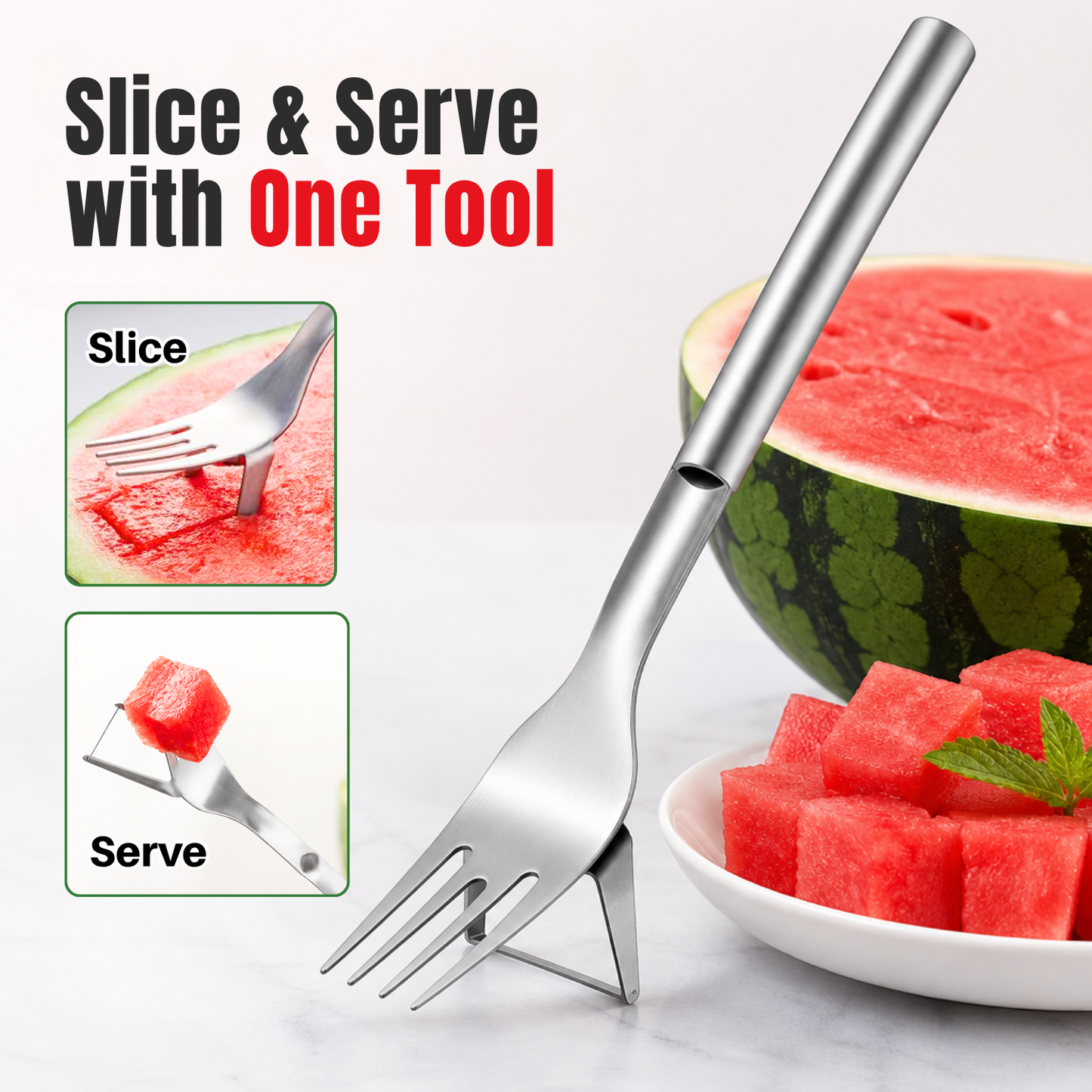 2-in-1 Stainless Steel Watermelon Fork PRO