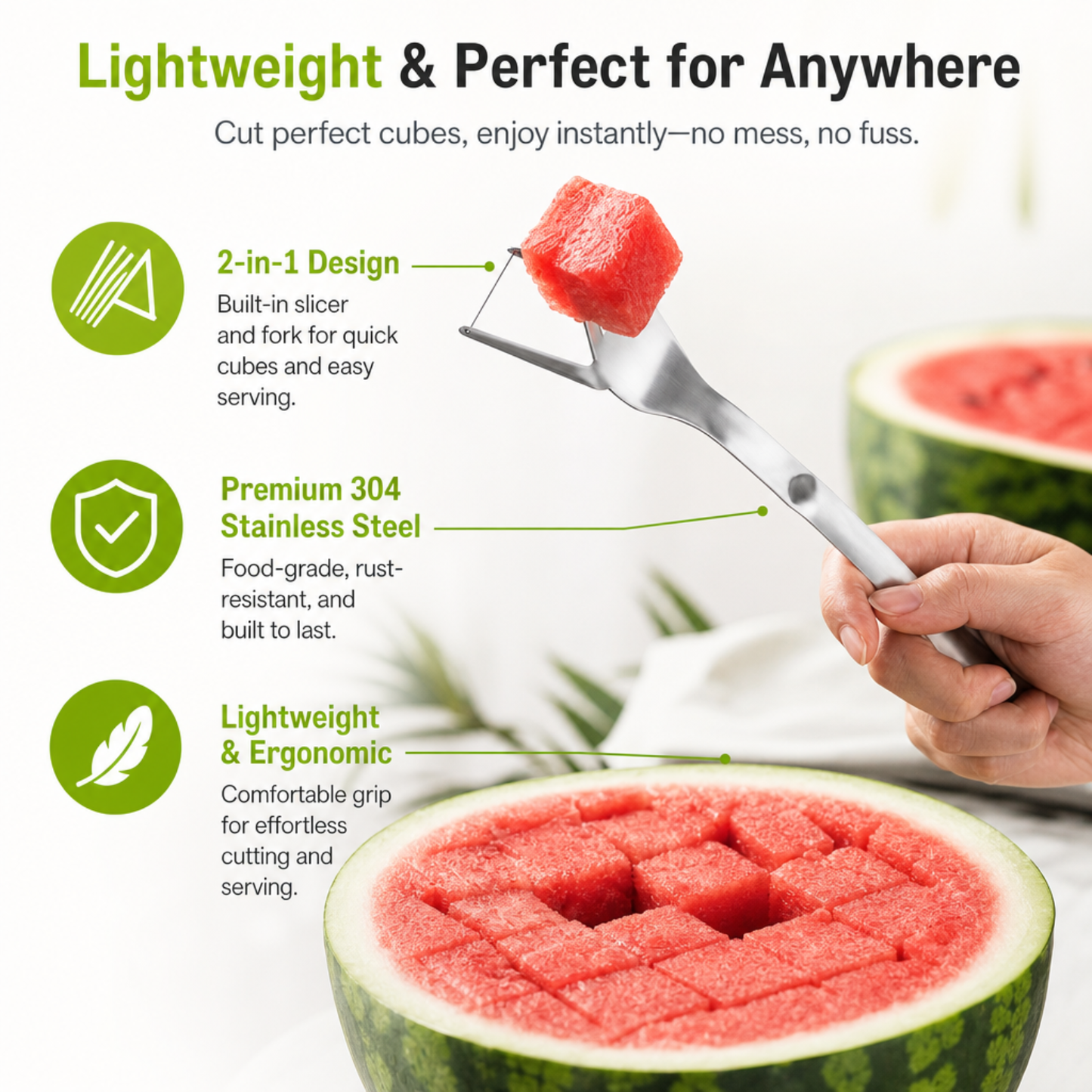 2-in-1 Stainless Steel Watermelon Fork PRO