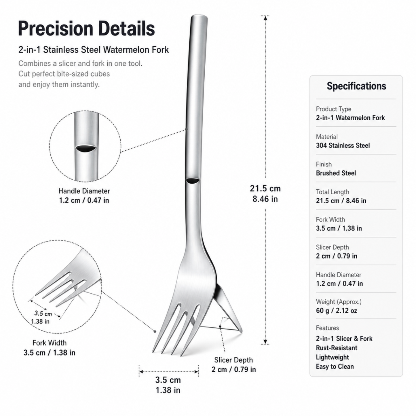 2-in-1 Stainless Steel Watermelon Fork PRO