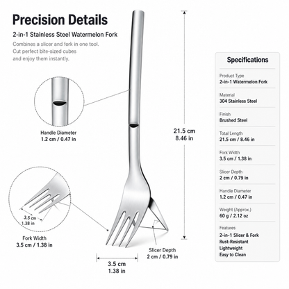 2-in-1 Stainless Steel Watermelon Fork PRO