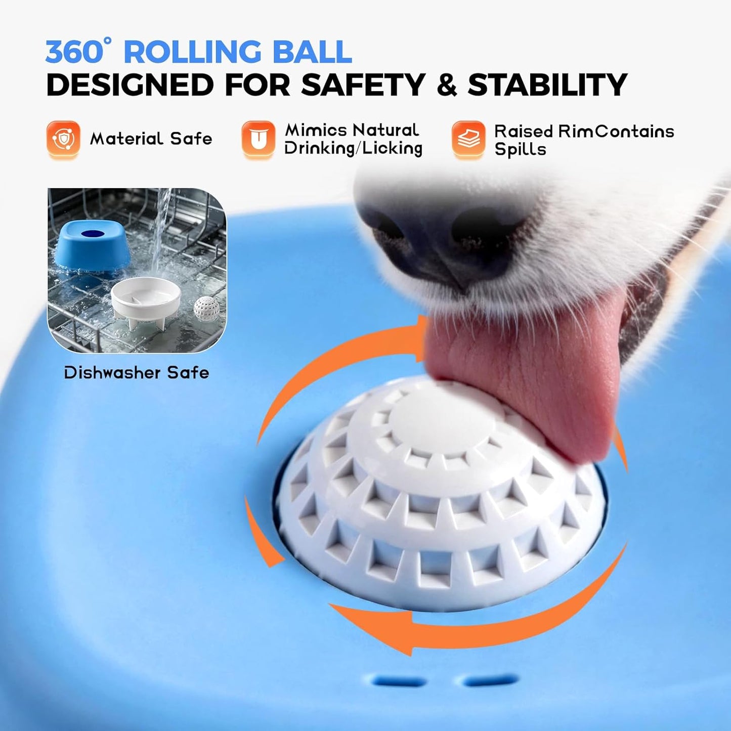 Dog Licking Bowl PRO with Ball For Dogs for Yogurt, Bone Broth & Liquid Treats