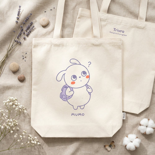 MUMO Canvas Tote Bag | Muted Lavender | Trivra Inklings Collection