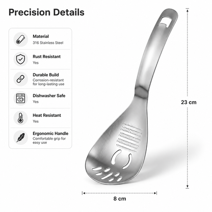 Stainless Steel Masher & Strainer Spoon