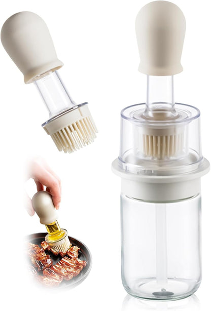 2 in 1 Squeeze Cooking Oil Dispenser Silicone Bottle Brush