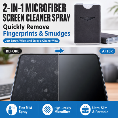 2-in-1 Microfiber Screen Cleaner Spray