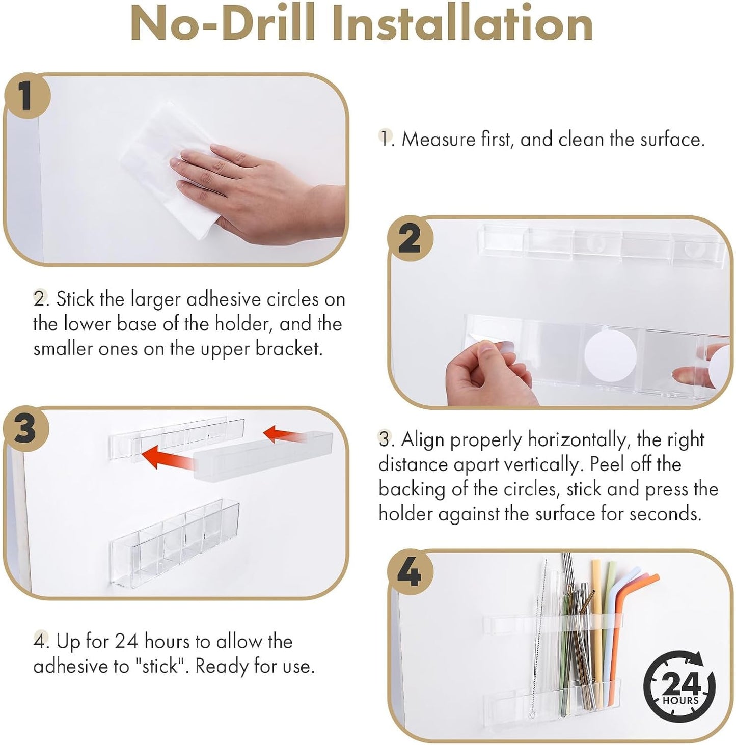 Acrylic Straw Holder for Cabinet Door