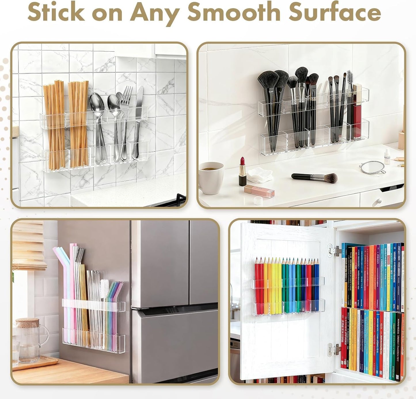 Acrylic Straw Holder for Cabinet Door