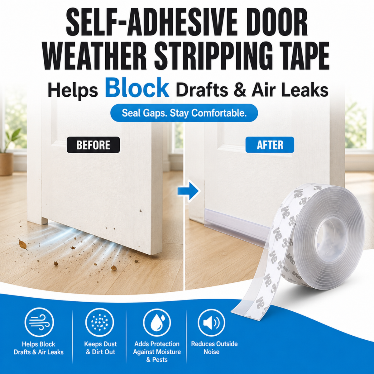 Self-Adhesive Door Weather Stripping Tape