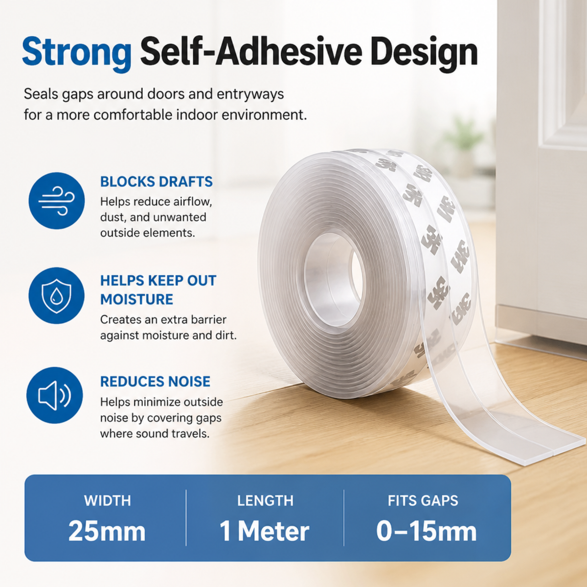 Self-Adhesive Door Weather Stripping Tape