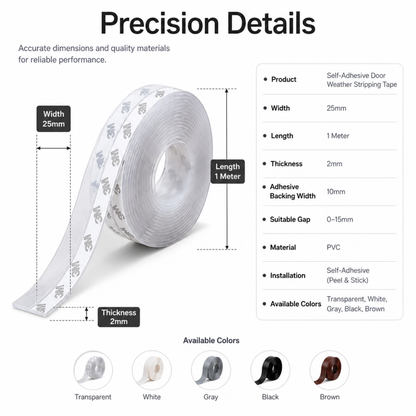 Self-Adhesive Door Weather Stripping Tape