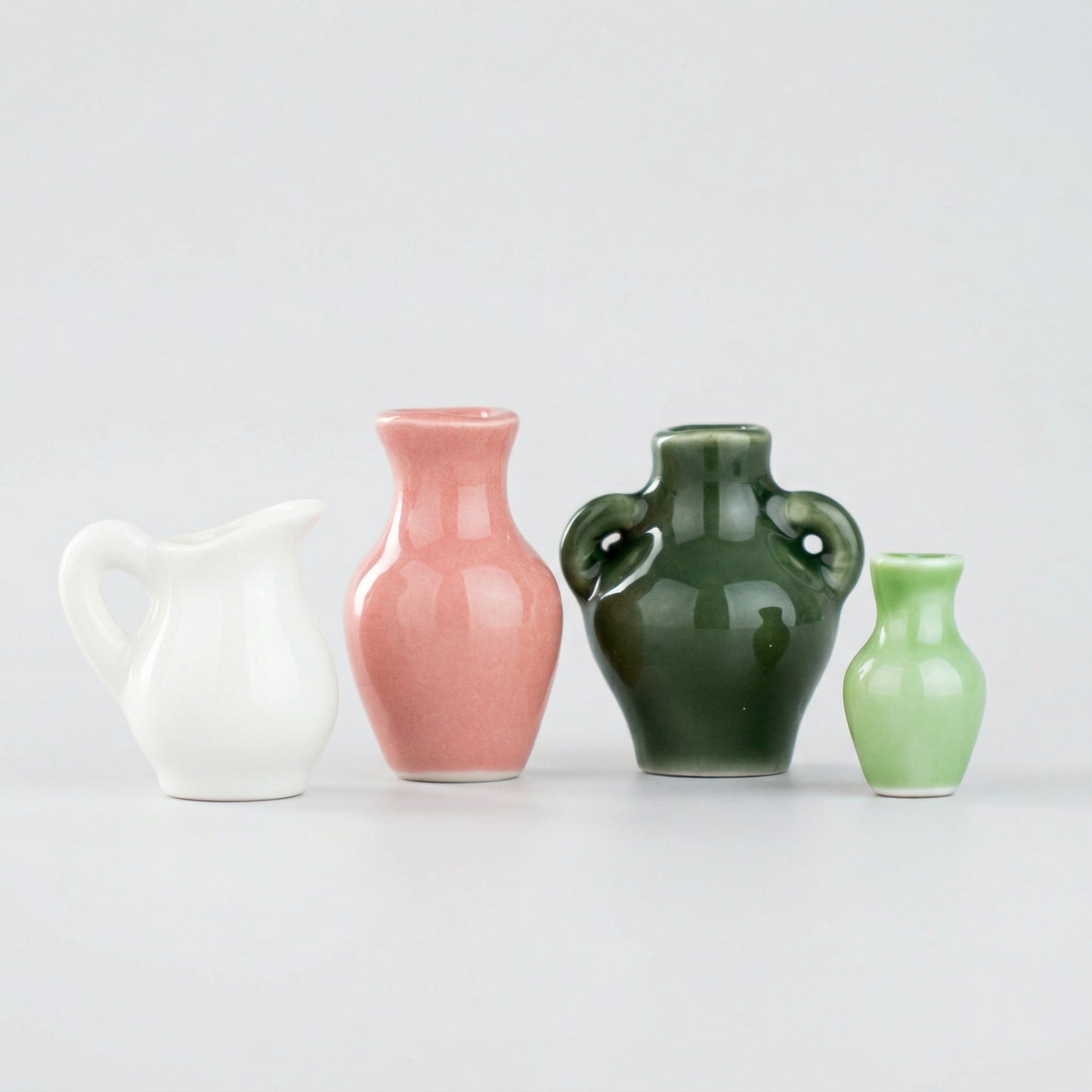 4PCS Handmade Refrigerator Magnets - Cute Mini Ceramic Vase Fridge Magnets with Artificial Flowers PRO