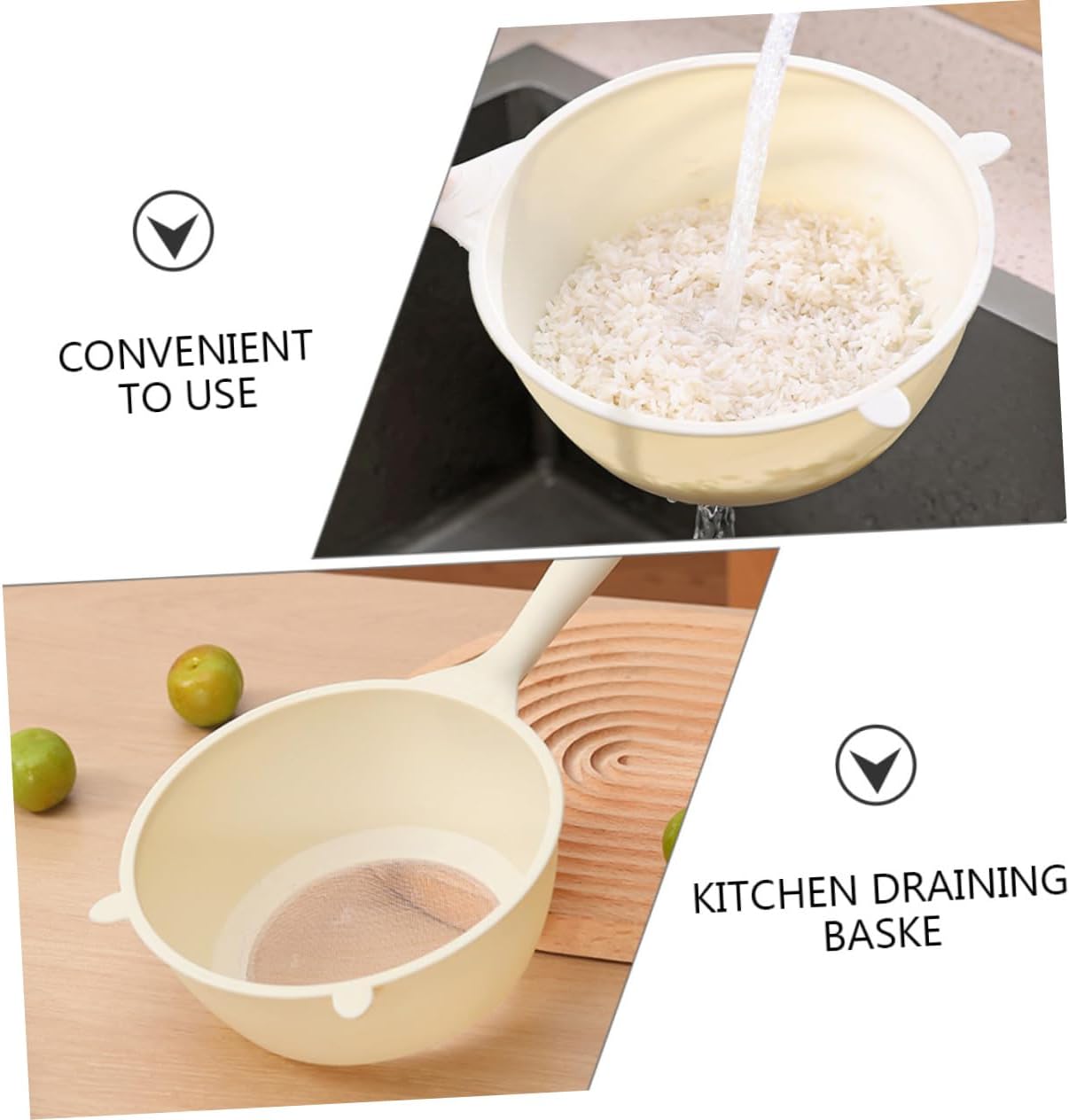 Multifunctional Fine Mesh Rice Washing Sieve & Kitchen Drain Basket